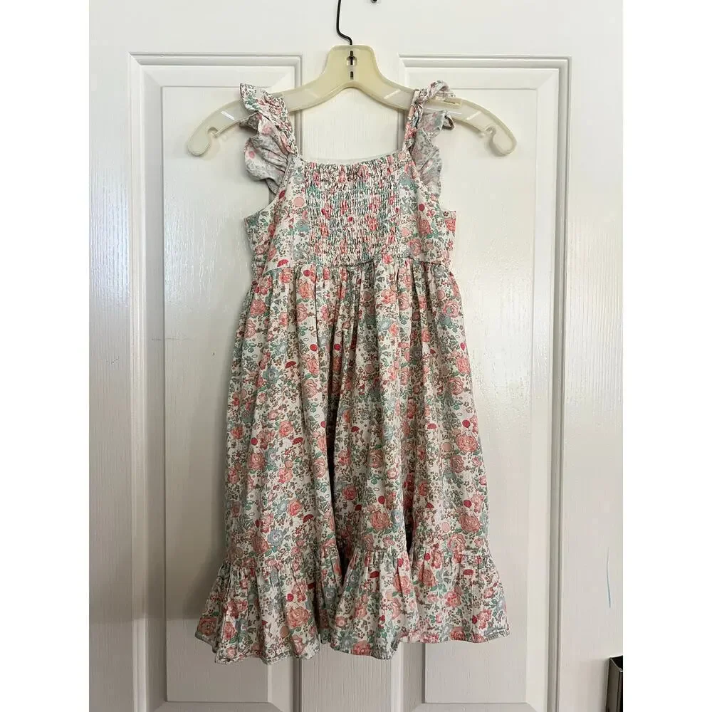 Laura Ashley Girl Multicolor Floral Print Sleeveless Fit & Flare Dress Size 6